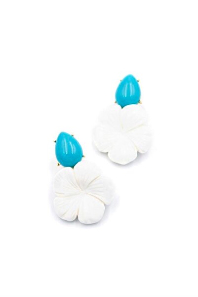 Royaleks Flower Earrings - White