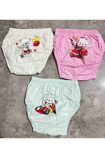 PİLEKİ BABY 3 PIECES 50% COTTON 50% MEMBRANE, INDOOR TOWEL, WATERPROOF (2 - 3 - 4 YEARS OLD TRAINING COTTON)