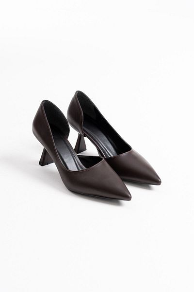 Zerenyus Premium Women's Bitter Brown Heeled Shoes