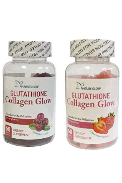 Nature GLOW Glutathione Collagen Glow Gummies Strawberry and Cranberry Pack of 2