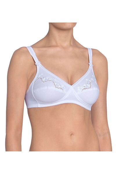 Triumph Sutien Elasti Cross+Cotton, fara armatura, Triumph, 95B EU, alb