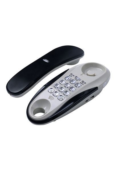 OEM Telefon fix cu fir Poro 123 slim cu montare pe perete sau birou, redial, LED apel, reglaj sonerie