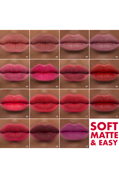 SEPHORA Soft Matte & Easy - Mat Ruj, Ultra Hafif Mat Bitiriş, Seçkin Tonlar, Uzun Süre Kalıcı Renk (4.5ml)