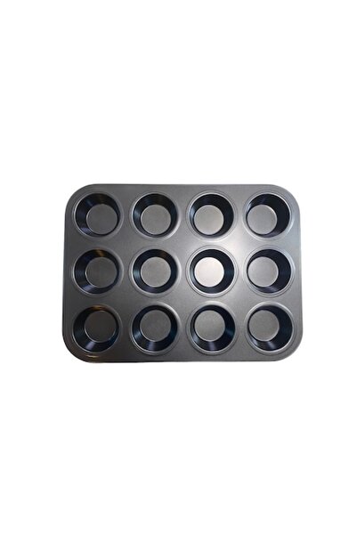 OEM Tava pentru briose, 35 X 26.5 X 3 cm, 12 compartimente, negru