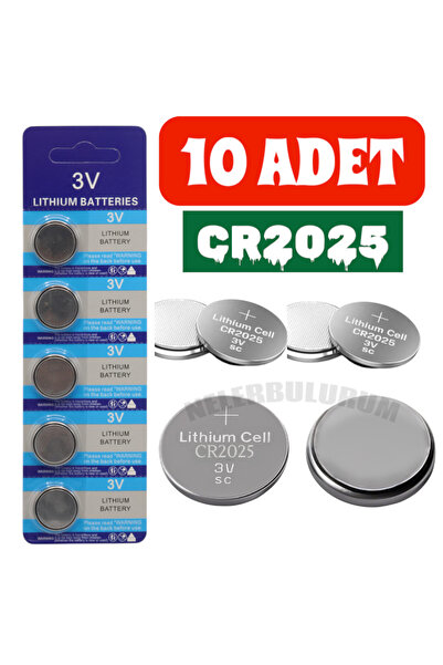 nelerbulurum 10 Adet Cr 2025 Pil Tartı Pili Baskül Pili Para Araç Düğme Pil Ş...