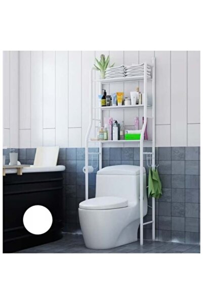 OEM MS STAR metal bathroom shelf, for the toilet, 3 shelves, 47x25x160 cm, White