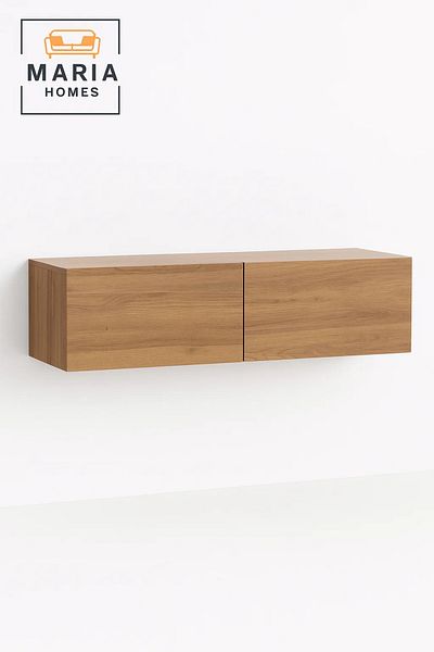 MARIA HOMES خزانة قهوة مثبتة على الحائط من WATH - 120 × 40 × 30 سم، لون بني