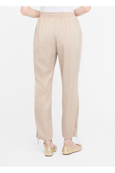 Liu Jo Women's Elastic Waist and Leg Pleated Regular Fit Beige Trousers Tf5192T004A-60906