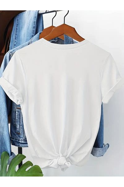 LEIVOR Colorful Butterfly & Flower Printed Women's Cotton T-Shirt