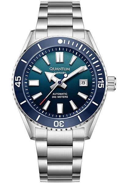 Quantum Bar1208.390 Steel Band with Sapphire Glass with Automatic Mechanism Steel Case 20 Atm Water Resistant m