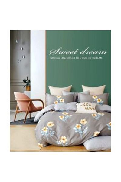 Ralex Double Bed Linen Set 6 Pieces Percale Cotton 100%, with Mattress Cover 160 x 200 or 180 x 200 cm, Du