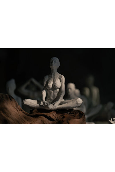 Pixelart3D Yoga Yapan Kadınlar Biblo Dekor ( 3 Parça Set )