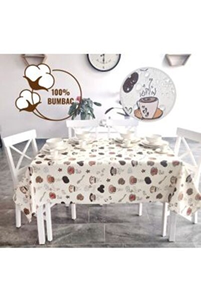 Ralex Față de masă rezistentă la pete 100% bumbac 160 x 320 cm, culoare cafea...