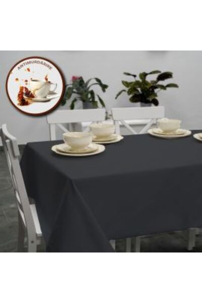 Ralex Față de masă anti-pete 100% bumbac, diametru 140 cm, neagră