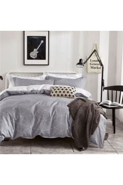 Ralex Single bed linen Percale printed 100% cotton, 3 pieces, bed sheet 160 x 240 cm, duvet 150