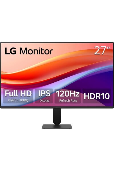 LG 27U411A-B 27" FHD IPS Monitor, 120Hz, HDR10, Reader Mode, Flicker Safe, HDMI, Slim Stand, Black.