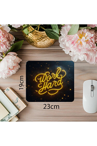 Wisdom Rain تصميم لوحة ماوس مضيئة بخط أصفر - 19 × 23 سم 2 مم مستطيلة مطبوعة مستوردة