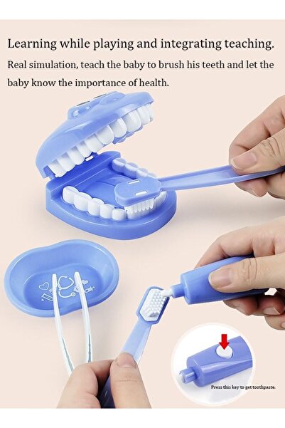 Yelajoy 9PCS Plastic Simulation Dentist Play Set Medical Kit,Role Play Game for Children(Purple)