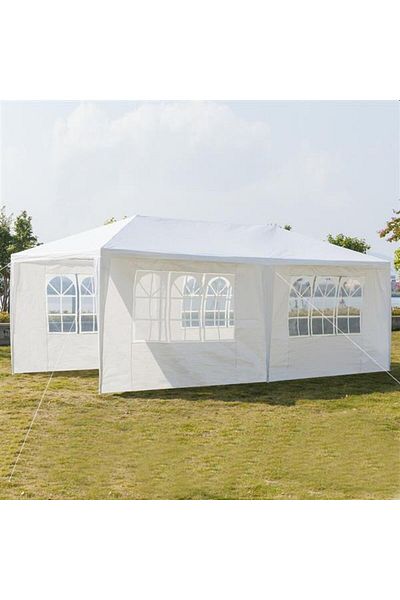 PROCART Garden tent 3x6 m, steel frame, waterproof canopy, side windows