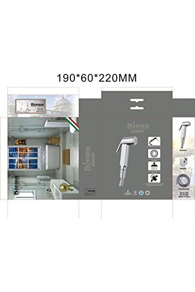 Siena Shattaf Set Bidet Toilet Sprayer Long-Life with Metal Chrome Hose, Holder and Fitting Ancillar