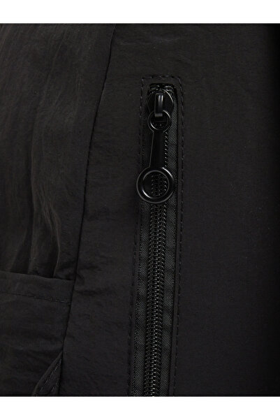 Styli Black Plain Backpack with Zip Closure