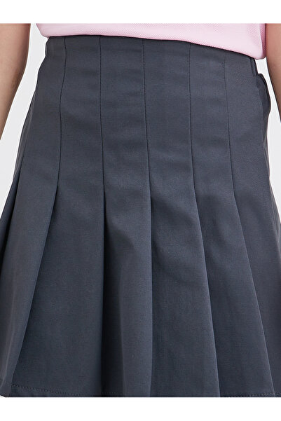 Styli Girls Grey Pleated Skirt with Elastic Waist