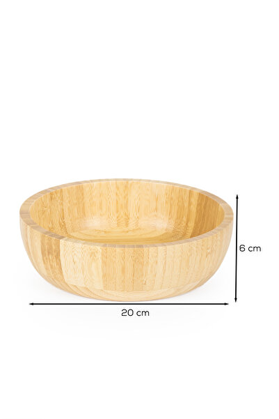 Porsima 2061 Orta Boy Doğal Bambu Salata Kasesi 20 cm