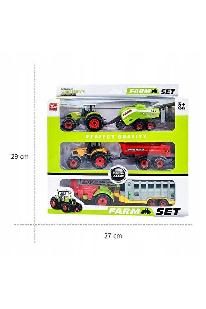 PROCART Set de 6 jucării pentru utilaje agricole, tractoare, remorci, vehicule agricole pentru copii