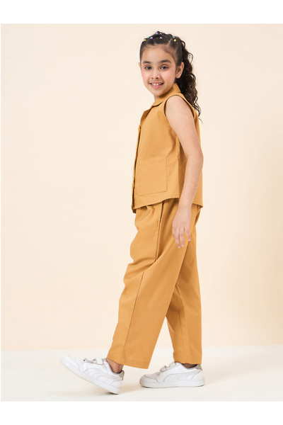 Stylo Bug By Styli Solid Sleeveless Shirt and Pants Set