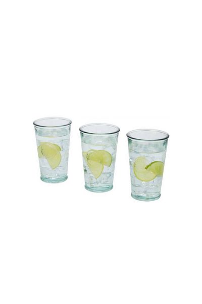 Natural Set 3 pahare Copa din sticlă reciclată, 300 ml