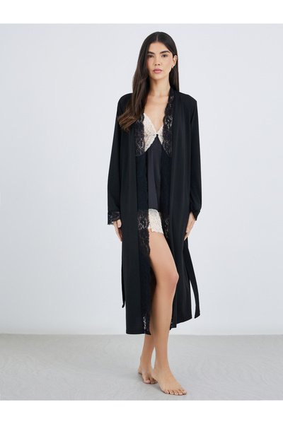 Styli Jersey Lace Edge Robe