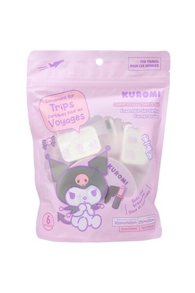 Miniso Sanrio Lisanslı Kuromi Sıkıştırılmış Havlu Seti