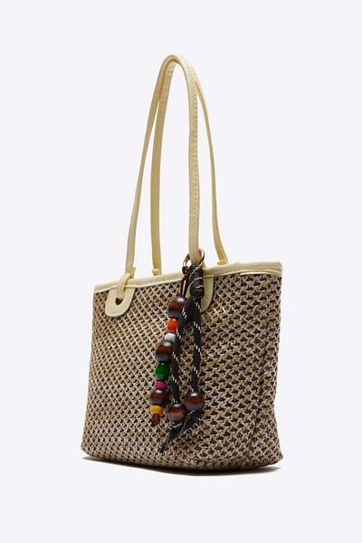 Shule Bags Roen Straw Shoulder Bag Yellow