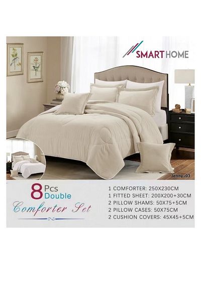 smart home 100% microfiber double bed sheet, comfortable filling bed sheet set, 8-piece set, 250x230cm