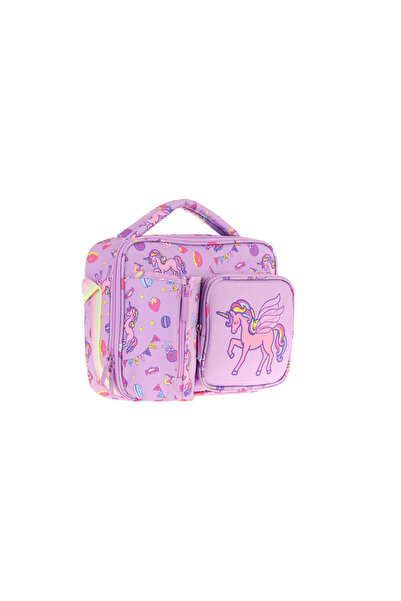 KAUKKO Geantă de prânz pentru școală pentru fete, cu imprimeu cu unicorn lili...