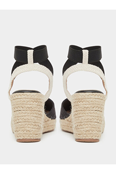Styli Elasticated Strap Espadrille Wedge Sandals