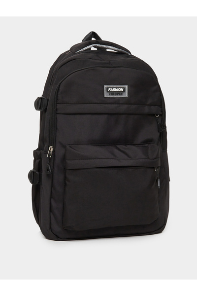 Styli Plain Backpack with Zip Closure