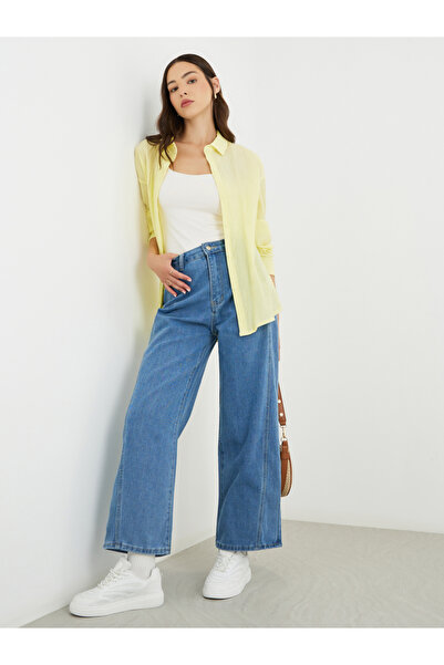 Styli جينز متوسط ​​الارتفاع وواسع الساق