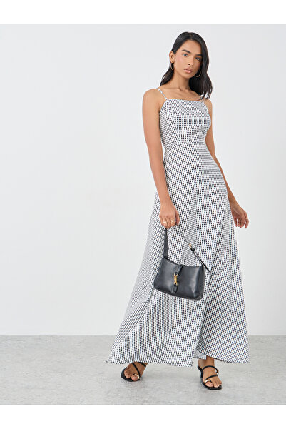Styli فستان ماكسي بدون أكمام بنقشة مربعات