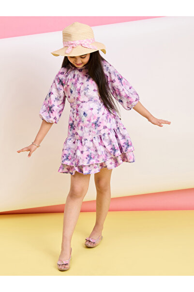 Stylo Bug By Styli Floral Print Ruffled Hem Dress