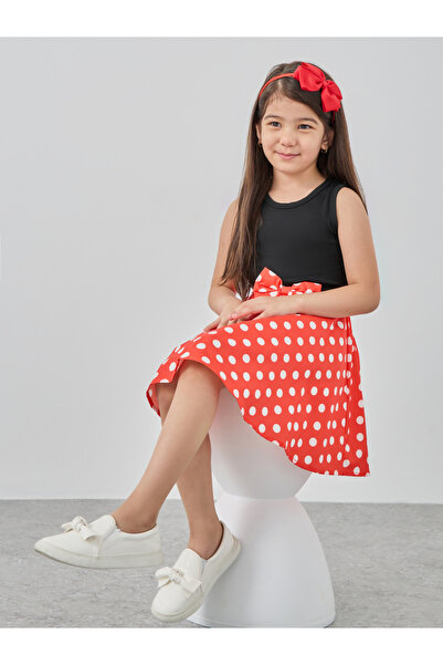 Styli Bow Detail Polka Dot Print Dress
