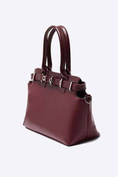 Shule Bags Geantă de umăr cu cataramă dublă, roșu Claret