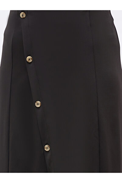 Styli Wrap Front A-Line Maxi Skirt with Buttons