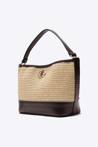 Shule Bags Geantă de umăr Urban Wicker Look Interlock Maro
