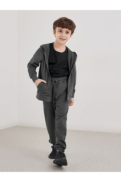 Styli Charcoal Cotton Cuffed Joggers with Pockets
