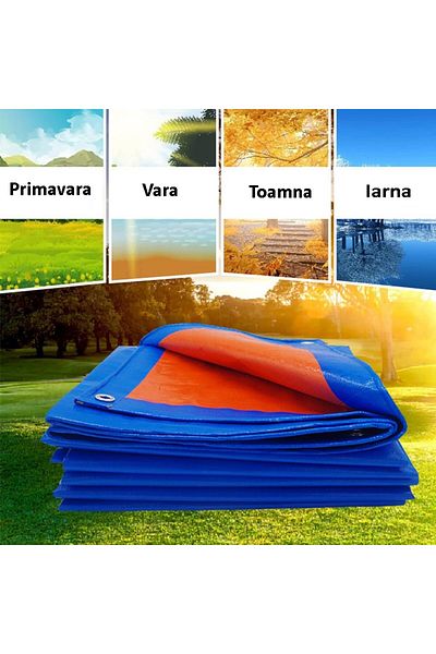 PROCART Waterproof tarpaulin, 160g/sqm, UV treated, 4x6m, polypropylene, orange, blue