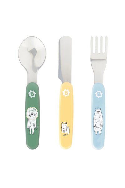 Badabulle - Set de tacâmuri metalice cu animale vesele