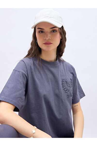 Styli Embossed Detail Round Neck T-Shirt and Leggings Co-Ords