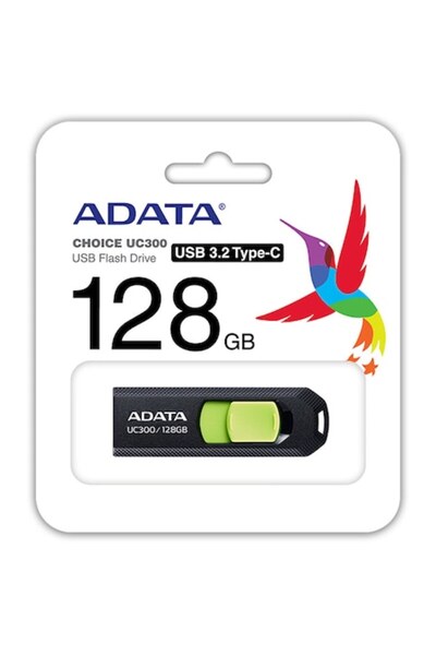 Adata Memorie USB UC300, 128 GB, USB Tip-C, Negru-Verde