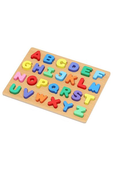 PROCART Educational wooden puzzle, letters of the alphabet, 26 multicolored pieces, letter 3x3.5 cm
